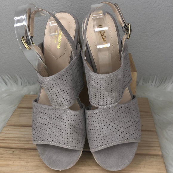 Liz Claiborne Womens Hatcher Wedge Espadrille Sandals Koala Beige Size 10M - Picture 6 of 7